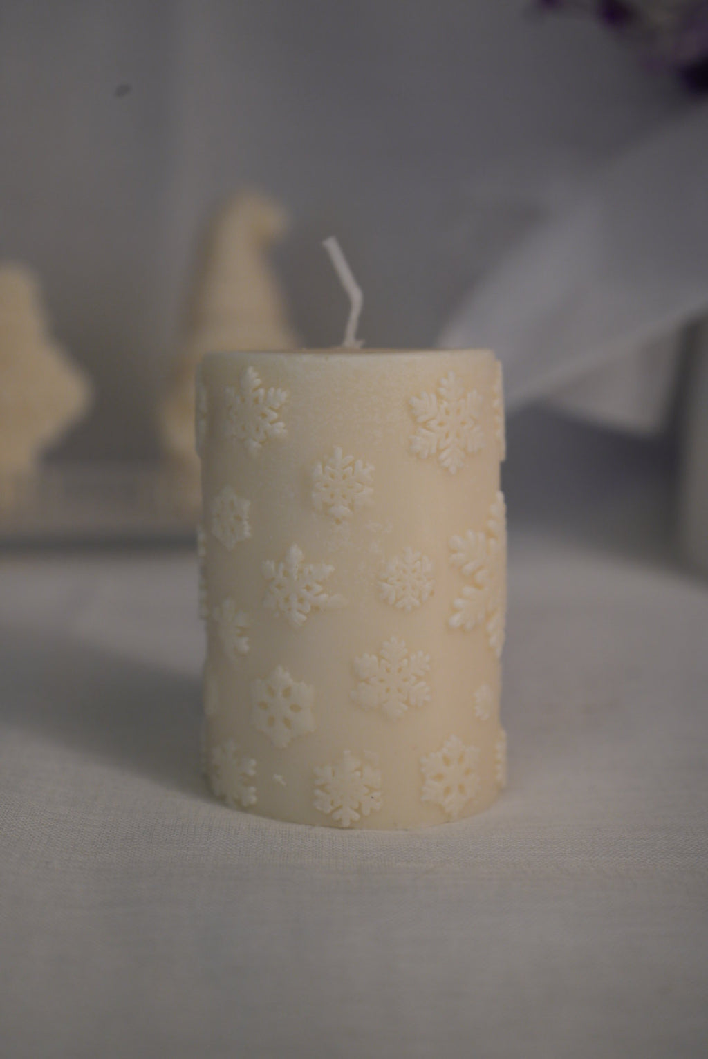 Schneeflocken Kerze