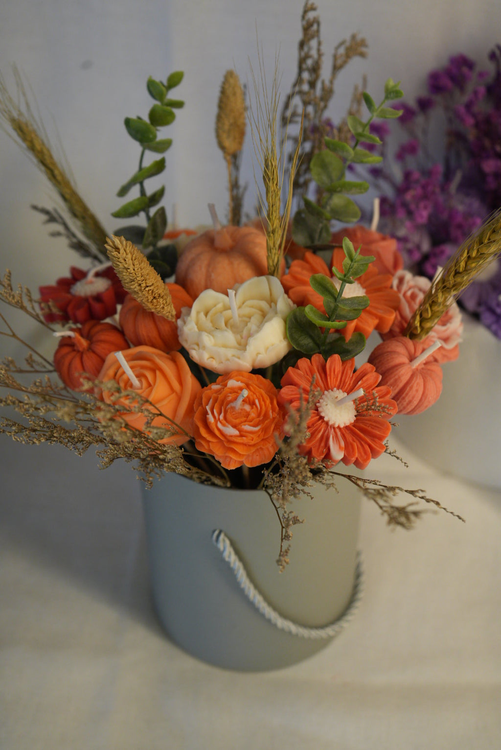 Herbstliebe – Handgemachter Blumenstrauß aus Sojawachs