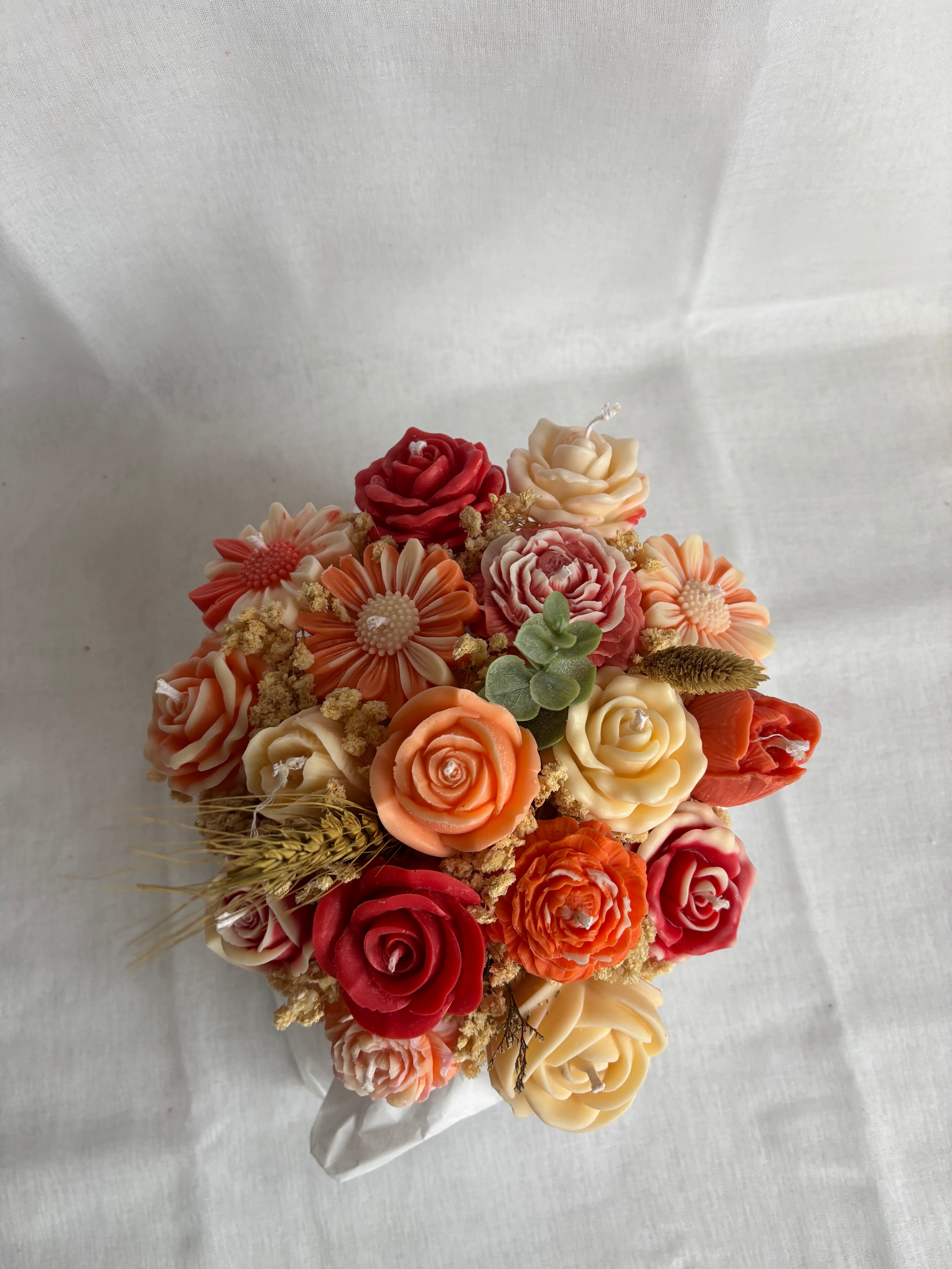 Herbstliebe – Handgemachter Blumenstrauß aus Sojawachs