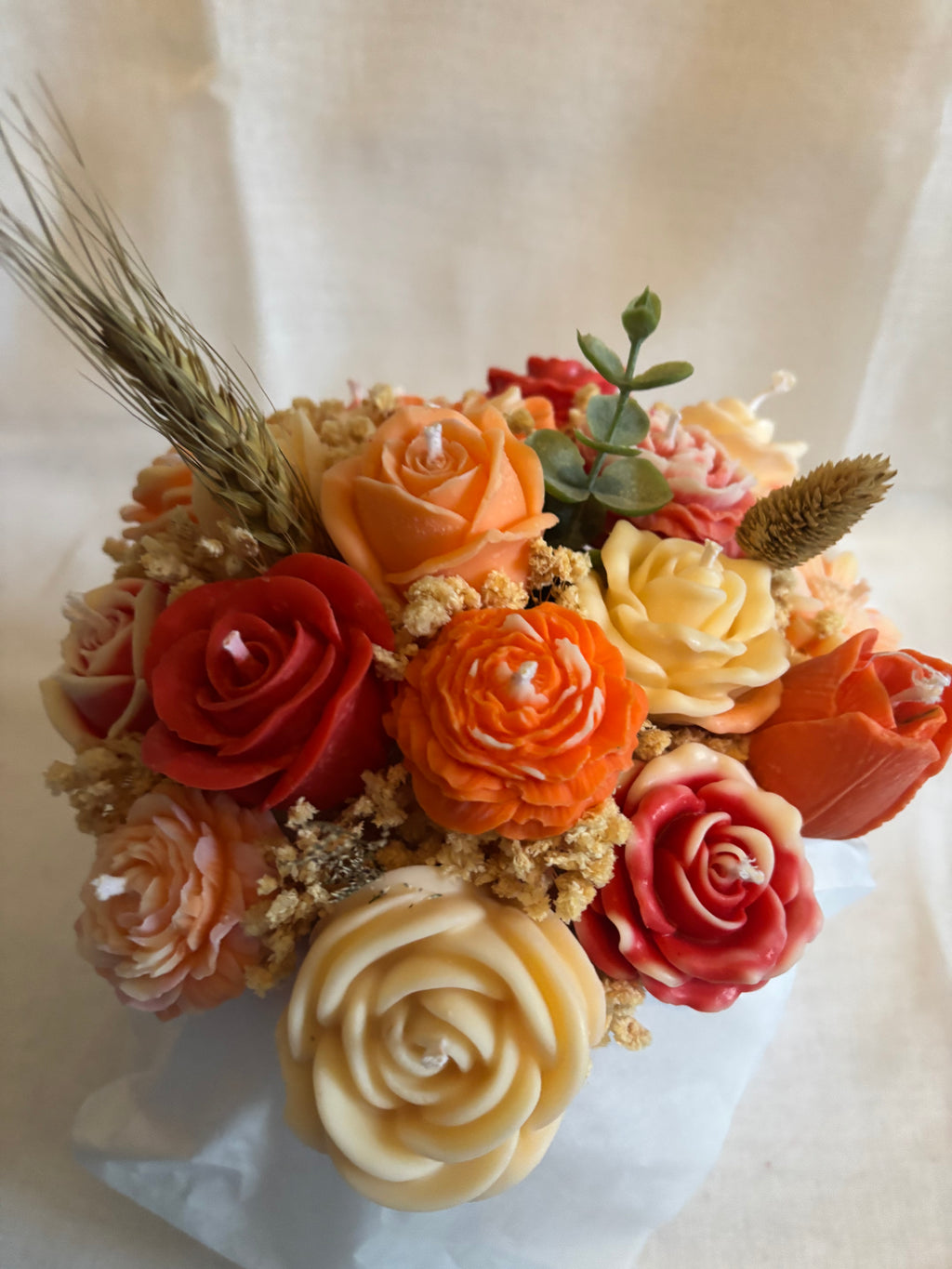 Herbstliebe – Handgemachter Blumenstrauß aus Sojawachs