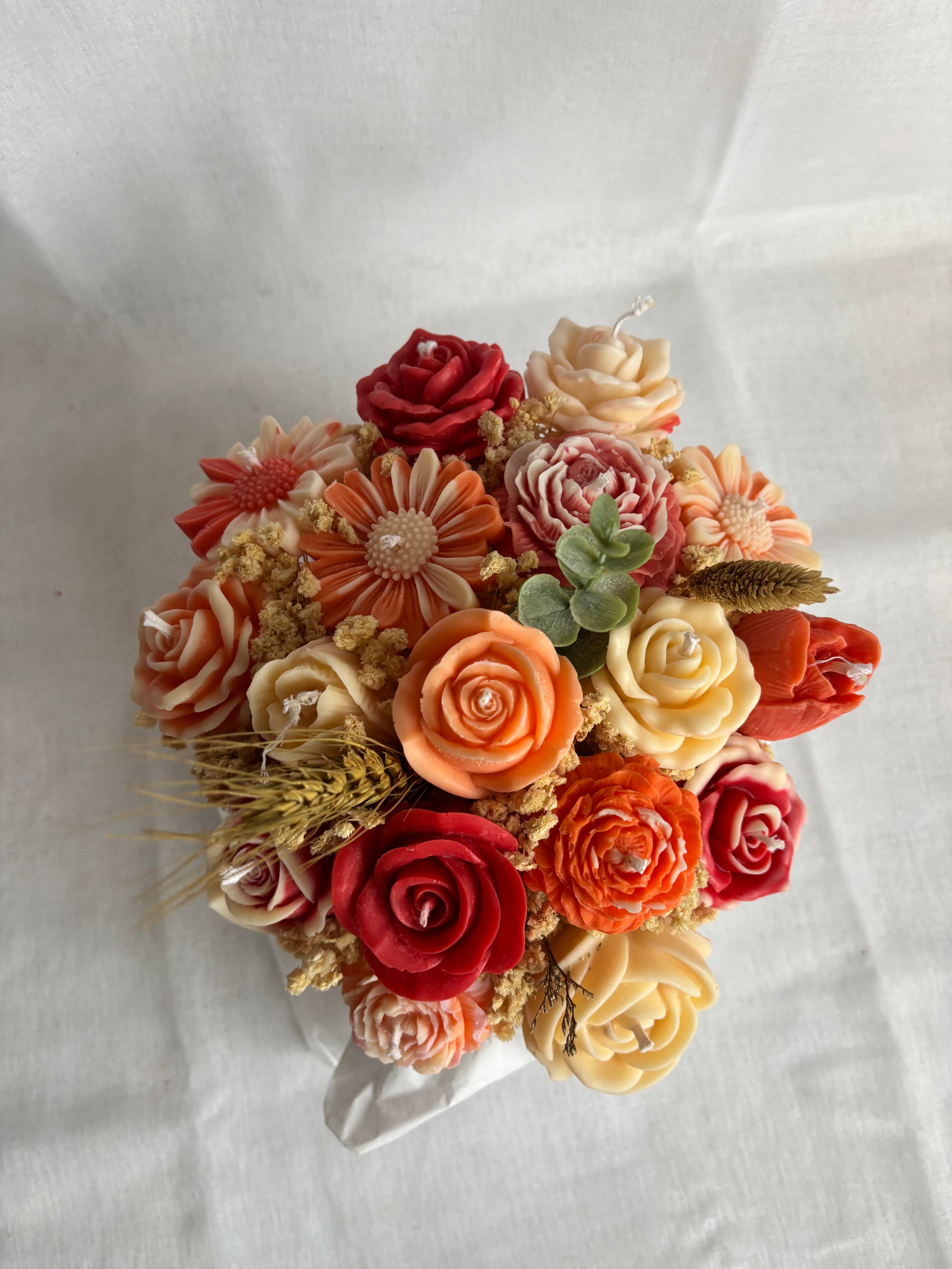 Herbstliebe – Handgemachter Blumenstrauß aus Sojawachs